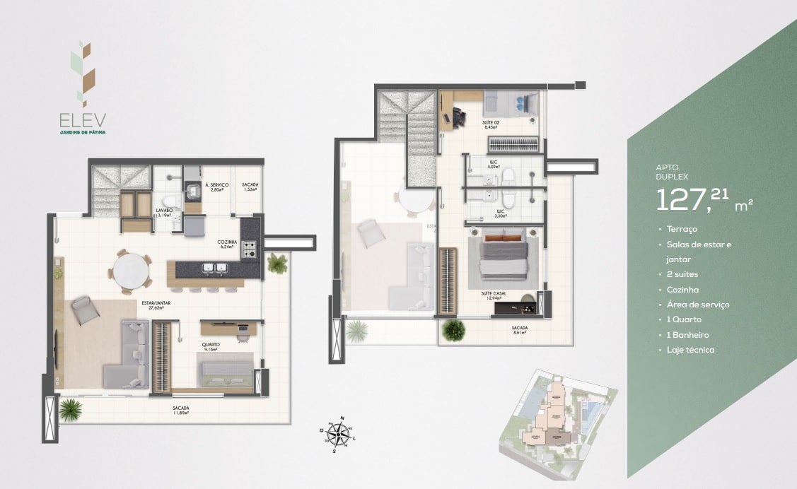 Apartamento a venda 3 quartos | Elev Jardim de Fátima | Fortaleza Ce