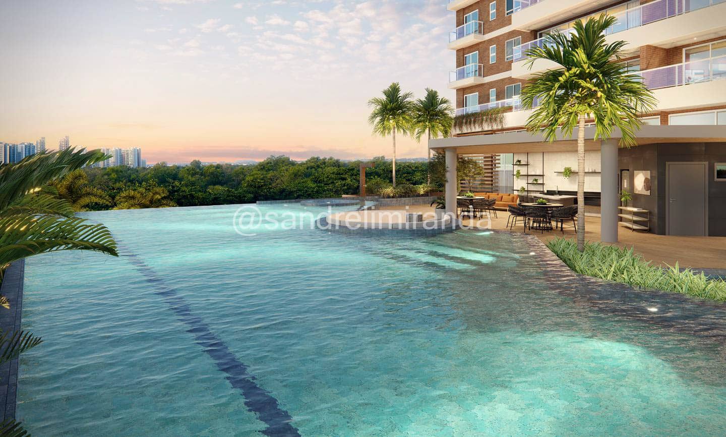07 – Pisicna Borda Infinita ALTA (1) Granvista Fortaleza – Apartamentos de 93 a 130 m², 3 suítes e vista para o Parque do Cocó